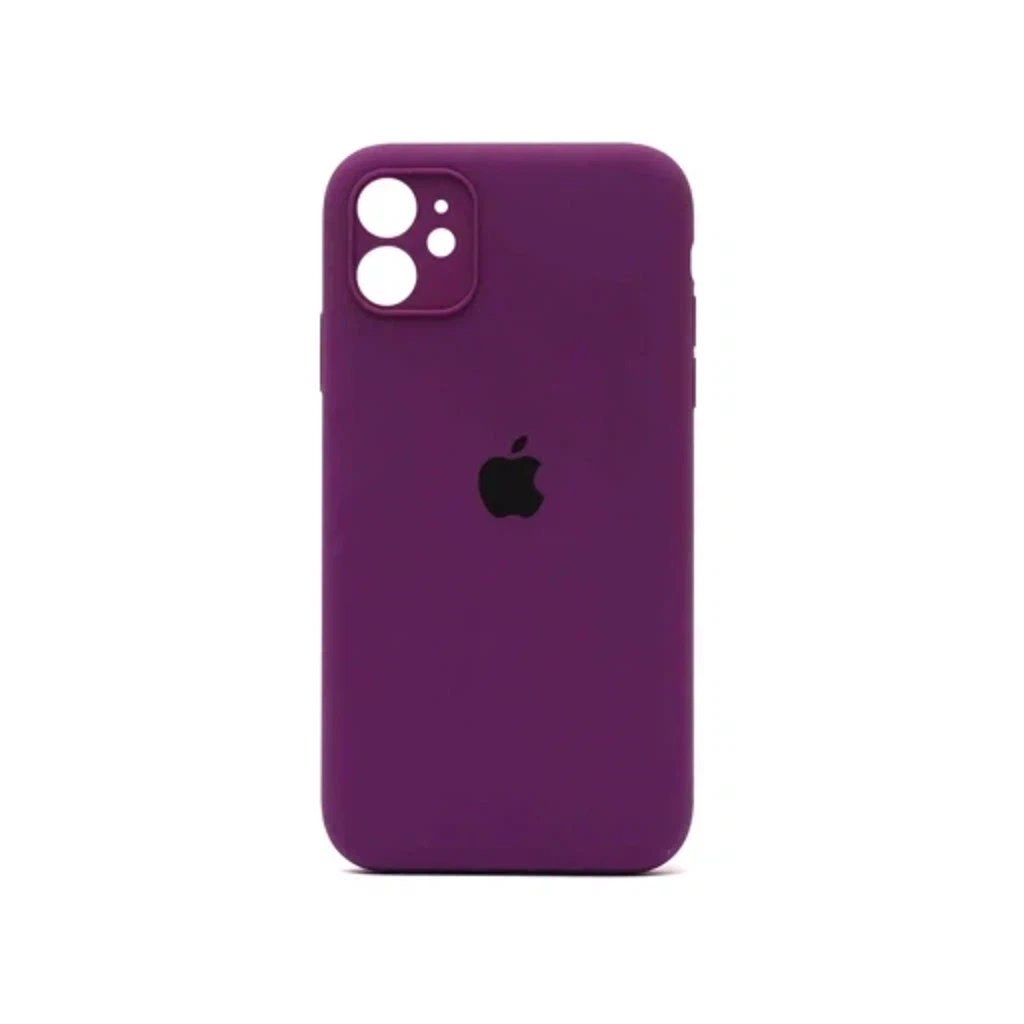 Чехол Silicone Case с закрытым низом и защитой камеры для Iphone 12 (Квадратные грани)